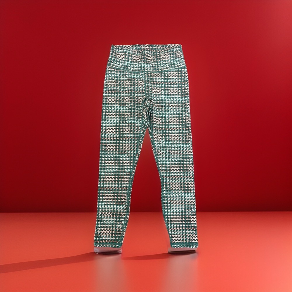 Fabletics Athleisure green pixelated high waist Size Small workout leggings